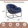 MOONMISS Outdoor Rocking Chair, Patio Oversized Wicker Egg Rocking Chair,Indoor & Outdoor Comfy Rocker Chair with Thick Cushion - 2 of 4