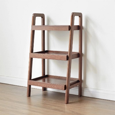 LunaLulinlk Walnut Color Oak Storage Bench Premium Storage Organizer for Kitchen, Living Room
