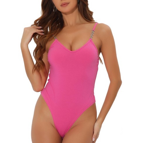 Wild Fable Target Vibrant Pink Cut Out Front Ribbed Thong Long Sleeve  Bodysuit