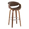 LumiSource Set of 2 Symphony Barstools Walnut Wood/Chrome Metal/Espresso PU - 2 of 4