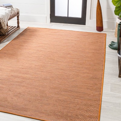 Ethan Orange Flatweave Synthetic 5' x 7' Area Rug