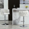 Resenkos Counter Bar Stools, Counter Stool,360�� Fabric cover Swivel Bar Stools Set of 2 with Woven Back & Footrest(Beige) - 2 of 4
