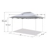 Z-Shade 14 x 10 Foot Prestige Instant Shade Outdoor Canopy Shelter Tent with Reliable Stakes, Steel Frame, and Rolling Bag, Grey & White - 3 of 4