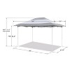 Z-Shade 14 x 10 Foot Prestige Instant Shade Outdoor Canopy Shelter Tent with Reliable Stakes, Steel Frame, and Rolling Bag, Grey & White - image 3 of 4