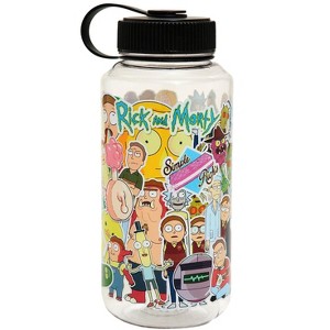 Rick and Morty Sticker Collage Design 32 oz. Wide Mouth Water Bottle ...