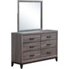 HomeStock Rustic Grey Mirror with Weathered Texture and Sturdy Frame – Stylish Bedroom Wall Accent - 3 of 4