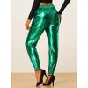 INSPIRE CHIC Women's Metallic Shiny Sparkle Elastic Waist Pants - 4 of 4