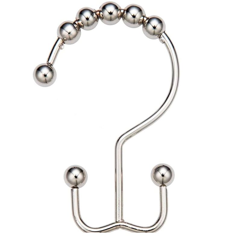 2LB Depot Double Shower Curtain Hooks Rings Set of 12, 3 of 4