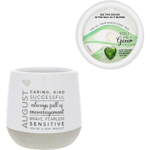 Pavilion Gift Company - August - 11 oz - 100% Soy Wax Reveal Candle with Birthstone Scent: Tranquility - Flame Candles - 1 of 4