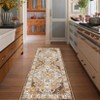 Machine Washable Vintage Floral Printed Area Rug Low Pile Stain Resistant Non Slip Non Shedding Pet Friendly Floor Mat - 4 of 4