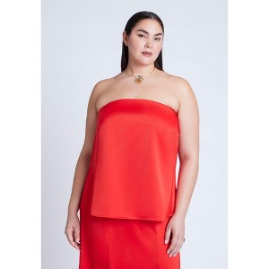 ELOQUII Column Satin Tube Top - 1 of 4