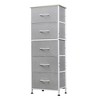 5-Drawer Tall Fabric Dresser with Wood Top, Storage Organizer Chest for Bedroom, Closet, Hallway, Sturdy Steel Frame - 2 of 4
