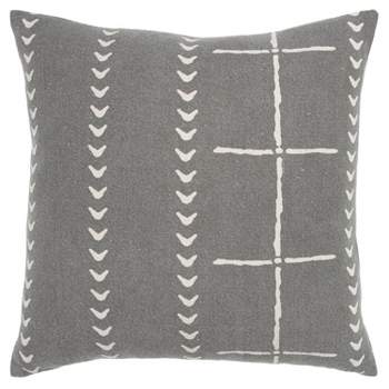 20"x20" Oversize Striped Polyester Filled Square Throw Pillow Charcoal - Donny Osmond Home