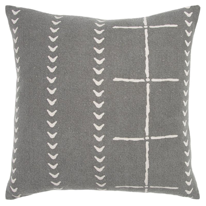 20&#34;x20&#34; Oversize Striped Polyester Filled Square Throw Pillow Charcoal - Donny Osmond Home, 1 of 7