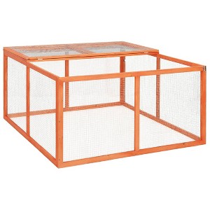 vidaXL Rabbit Hutch 48.8"x47.2"x23.6" Solid Firwood - 1 of 4