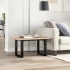 vidaXL Coffee Table - Solid Wood Pine & Steel o-Frame - 31.5"x19.7"x15.9" - Brown Modern Rectangular Living Room Furniture - 3 of 4