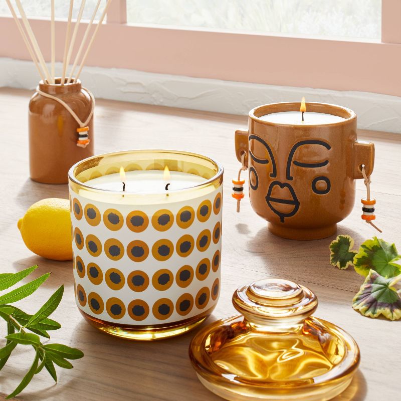 13.5oz Lemon Verbena and Geranium Lidded Glass Candle Yellow - Opalhouse&#8482; designed with Jungalow&#8482;, 2 of 5