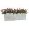 vidaXL Garden Raised Bed Silver Galvanized Steel Large Garden Raised Bed - 3 of 4