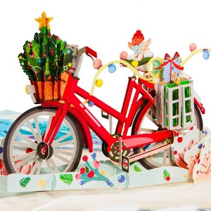 Frndly by Paper Love Christmas Bike Pop Up Christmas Card - 1 of 4