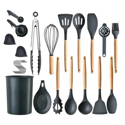 LunaLulinlk Black 35Pcs Kitchen Cooking Utensils Set Spatula Set Baking Utensil Set Kitchen Accessories