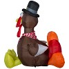 Gemmy Thanksgiving Inflatable Turkey, 6 ft Tall, Multi - 3 of 4