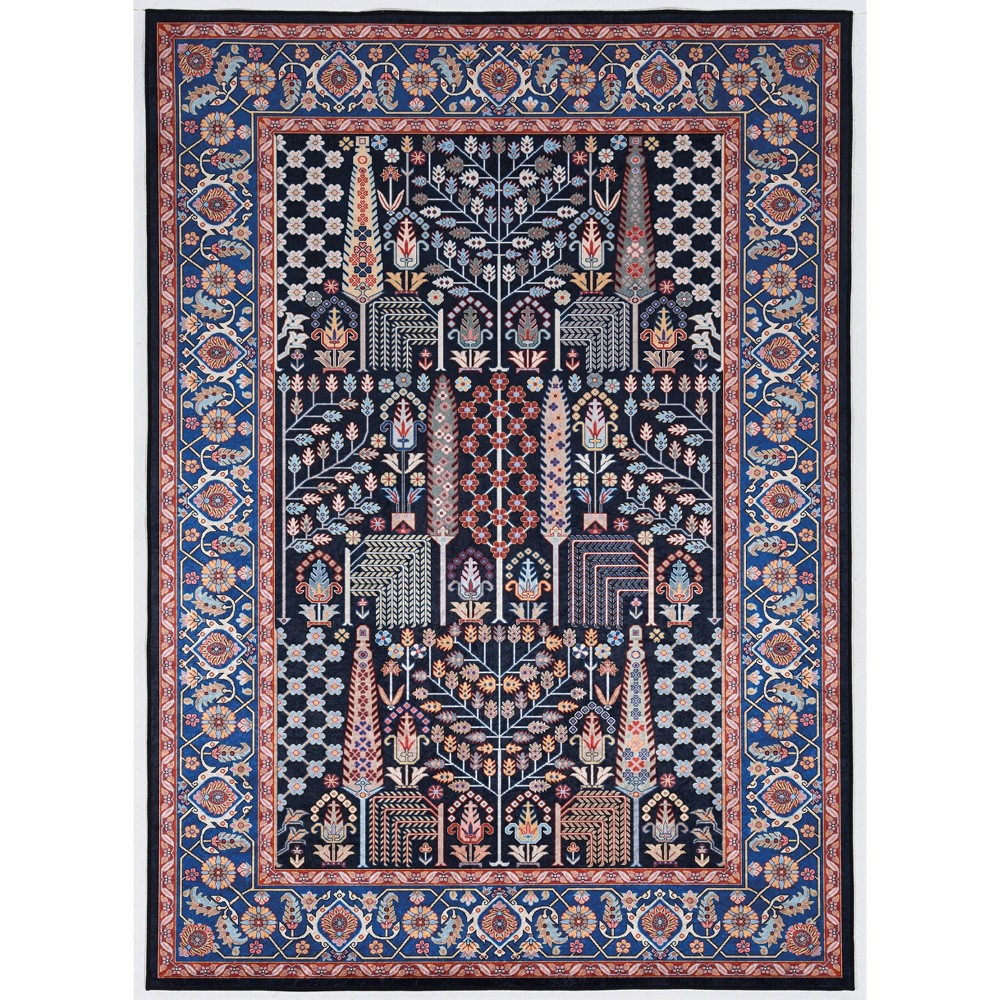 5'x7' Emerald Tenley Rug Navy/Red - Linon