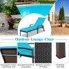 Tangkula 2 PCS Patio Rattan Chaise Lounge Chair Reclining with Cushion and Armrest 2 Cushion Cover Sets Wicker Sun Lounger with Adjustable Backrest - 4 of 4