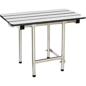 Seachrome ADA Bariatric Folding Wall Mount Bathroom Shower Seat Bench with Legs - 1 of 1