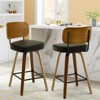 Bekrvio Swivel Counter Height Bar Stools Set of 1/2/3/4,26" Faux Leather Upholstered Bar Stools with Back & Bent Wood Frame for Kitchen Island - 4 of 4