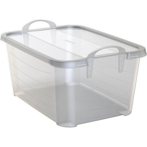 Clear Stackable Closet and Storage Box 55 Qt. Containers, (12-Pack)