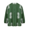 Nlife Women Pineapple Printed Lapel Collar Half Sleeves Buttons Down Blouse Shirt - 3 of 4