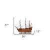 HomeRoots 36" Wood Brown Solid Wood Hand Painted HMS Victory Exclusive Edition Model Boat - 3 of 4