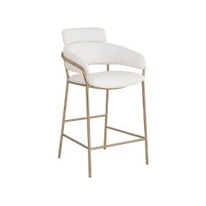 Meridian Furniture,Yara Cream Vegan Leather Counter Stool - 1 of 4