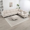 129.14" Convertible Corduroy Modular Sectional Sofa with Storage Ottoman, Console and USB Ports - 4 of 4