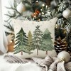 Christmas Tree Pillow Covers 18x18 Inch Set of 2 Farmhouse Christmas Decor Winter - 3 of 4