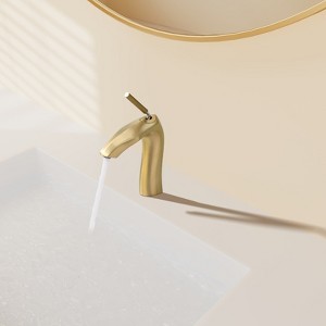 DOMETOUR Brushed Gold Single Handle Lavatory Basin Sink Faucet - 1 of 4