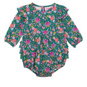 RuffleButts Baby Toddler Girls Long Sleeve Flutter Bubble Romper - 1 of 4