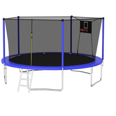 HFYee 8/10/14FT Safety-Enclosed Kids Trampoline Indoor/Outdoor Bounce Mat for Different Ages