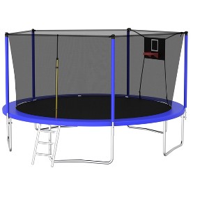 HFYee 8/10/14FT Safety-Enclosed Kids Trampoline Indoor/Outdoor Bounce Mat for Different Ages - 1 of 4