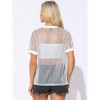 INSPIRE CHIC Women's Mesh Short Sleeve Cover Up See Through Sheer Tops - 4 of 4