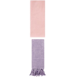 REGALWOVEN 2 Packs Cotton Soft Absorbent Tassels and Waffle Hand Towel - 1 of 4