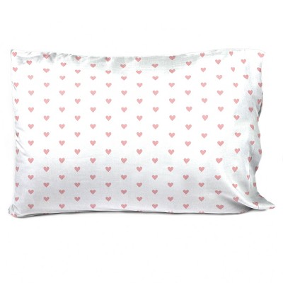 Queen Pink Hearts Organic Cotton Percale Sheet Set