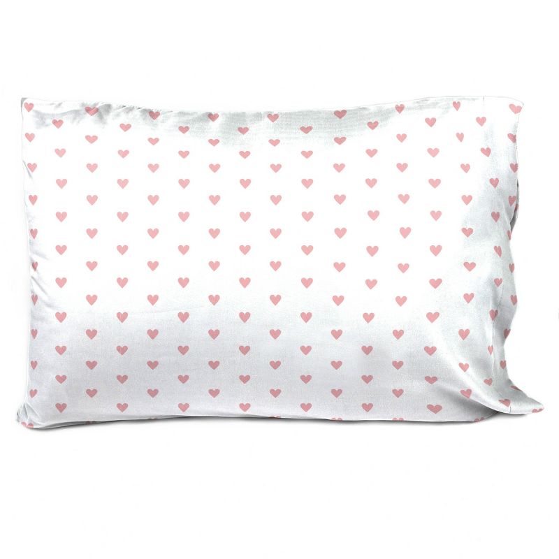 Saturday Park Pink Hearts 100% Organic Cotton Pillowcase, 1 of 8