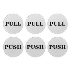 Unique Bargains Acrylic Self-Adhesive Decor Business Push Pull Door Signs 3 Pairs - 1 of 4