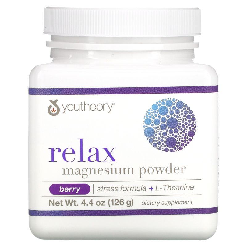 Youtheory Relax, Magnesium Powder, Berry, 4.4 oz (126 g), 1 of 5