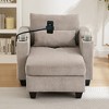Whisen Corduroy Loveseat Sofa & Sleeper Sofa with USB Ports, Cup Holders, Phone Holder and Storage Space - 2 of 4