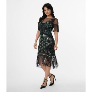 Unique Vintage Women's Nadine Fringe Flapper Dress - 1 of 3