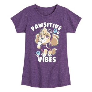Girls' - Paw Patrol - Skye Pawsitive Vibes Fitted Short Sleeve Graphic T-Shirt - 1 of 4
