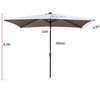 CAVINAS 10 x 6.5FT Patio Umbrella with LED Light and Crank,8 Ribs Market Patio Umbrella with Push Button for Backyard,Poolside,Deck - 3 of 4