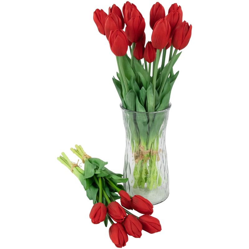 Northlight Real Touch™ Red Artificial Tulip Floral Bundles, Set of 6 - 18", 4 of 10